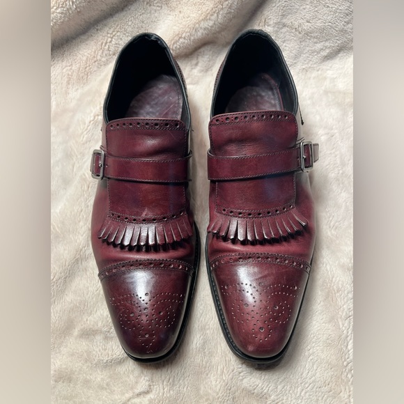 Prada Other - Prada Kiltie Perforated Monk Strap Oxford, Burgundy - size 10 UK ~ 11 US.
